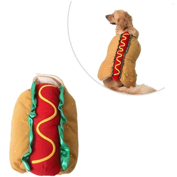 Abbigliamento per cani Wiener Food Cosplay per Halloween Vestito carino Pet Cat Size Up Vestiti Costume Cucciolo Hamburger Circo Divertente Panino di Natale