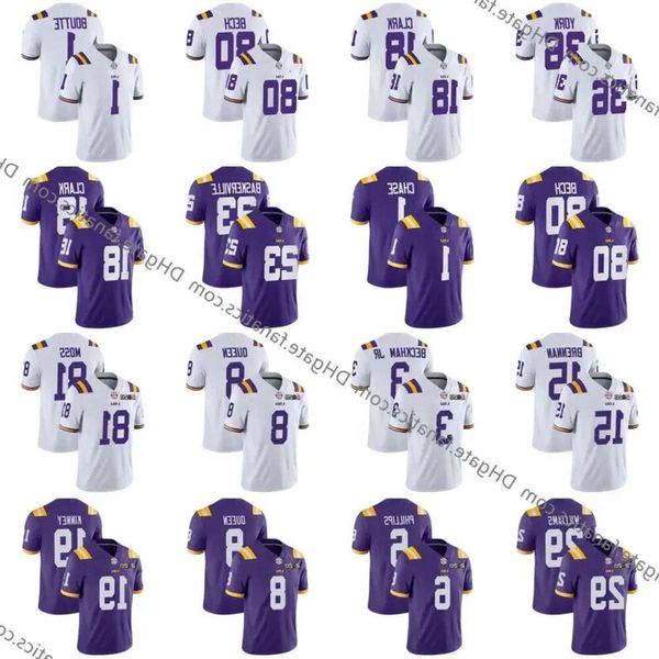 Dural Travin NCAA Lsu Tigers College Football Maglia personalizzata Jarvis Landry Chase Joe Burrow Justin Jefferson Clyde Edwards Helaire Derrius 14