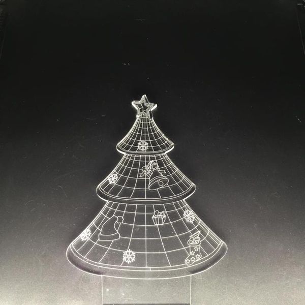 Nachtlichter Weihnachtsbaum Schneemann Weihnachtsmann Dekor 3D Tischlampe Atmosphäre Arylic Panel Board Neuheit Geschenk