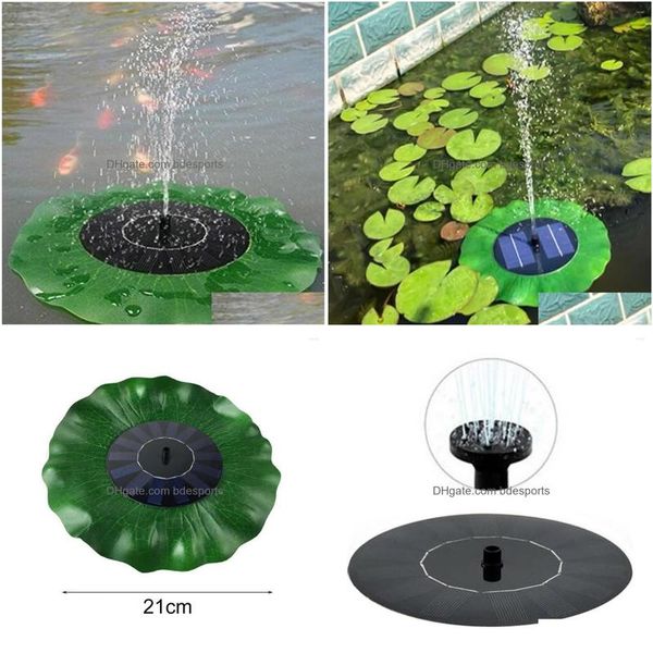 Gartendekorationen Solarbrunnen Lotusblattförmige Schnellstart-Abs-Matic-Pumpe Dekor Outdoor-Wasser-Yard-Drop-Lieferung DHTJ4