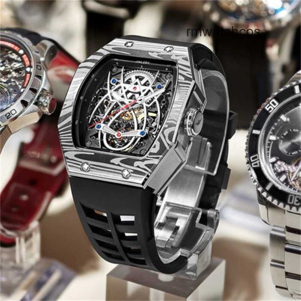 Механические часы Мужские наручные часы с автоматическим заводом Tonneau Мужская Spider Edition Автоматические механические часы Роскошные резиновые часы B7SS