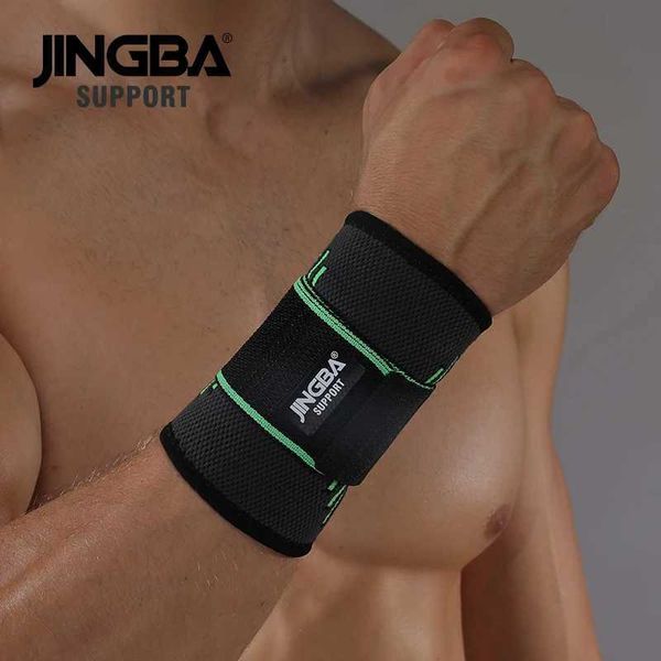 Suporte de pulso JINGBA SUPORTE 1 PCS Suporte de pulseira de nylon Bandagem de fitness Suporte de pulso Equipamento de proteção pulseira masculina Tênis Badminton Brace YQ240131