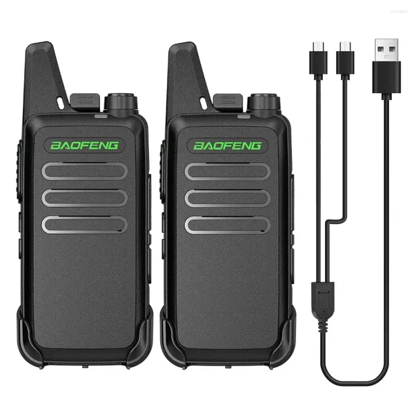 Walkie Talkie 2PCS Mini Baofeng BF-T20 PortableTwo Way Radio Ricarica USB VOX per BF-C9 BF-888S KD-C1 Stazione El Caccia