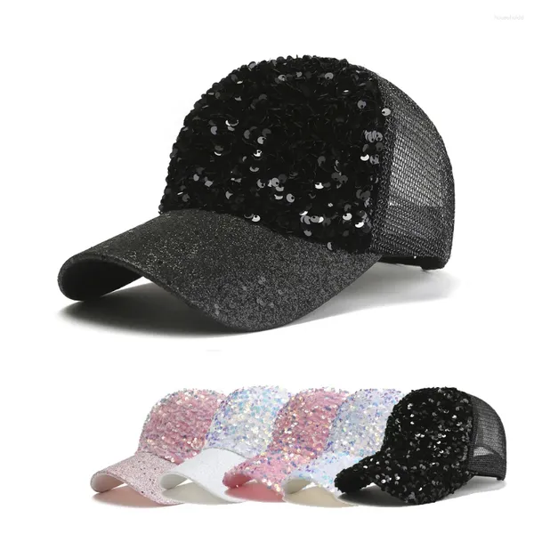 Бейсбольная кепка Модная шляпа от солнца Модные тенденции Летние женские блестки с блестками Контрактный дизайн Gorras
