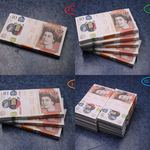 Поддельные деньги Забавная игрушка Реалистичная копия британских фунтов стерлингов GBP BRITISH ENGLISH BANK 100 10 Notes Идеально подходит для фильмов, рекламы в социальных сетях Me963340101ZZYEM6
