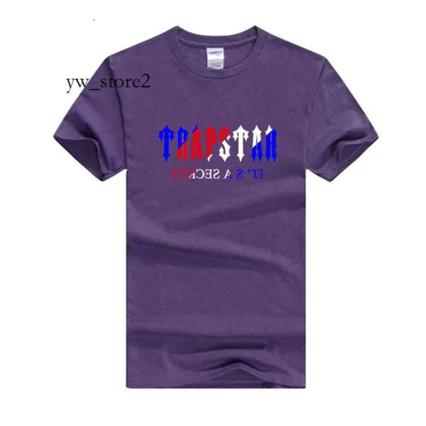 Рубашка Trapstar Fashion Play Brand Trapstar London с принтом High Gram Heavy Double Cotton Anime Повседневная рубашка с коротким рукавом Мужская футболка Женская футболка Одежда 5033