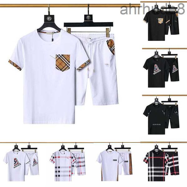 Designer Männer Trainingsanzüge Mode Design T-Shirt Klassische Gitter Hosen 2 Stück Sets Kurze Hemden Shorts Karierter Anzug 3Y1D