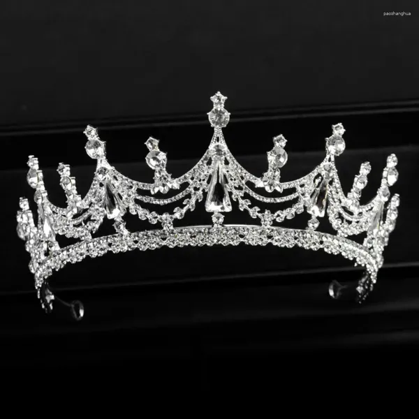 Accessori per capelli Fascia barocca per la sposa Cerchio Principessa Ragazza Corone nuziali Tiara di diamanti Gioielli di moda Diademi in stile coreano