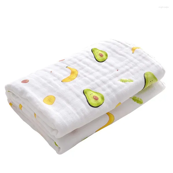 Decken 85x85cm Baby Musselin Swaddle Decke geboren beige Print Säuglingswickte Baumwolle für den Frühling Sommer