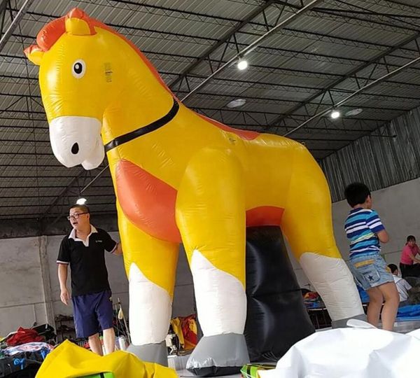 Atacado excelente qualidade fantástico cavalo inflável gigante modelo de balão de desenho animado para desfile de carnaval, publicidade de loja de cavalos 001