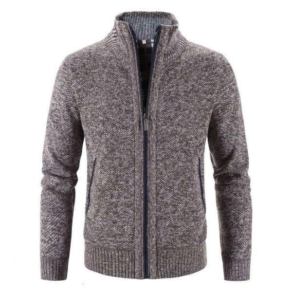 Autunno e inverno nuova giacca maglione oversize spessa e felpata cardigan con colletto rialzato giacca da uomo maglione lavorato a maglia casual coreano