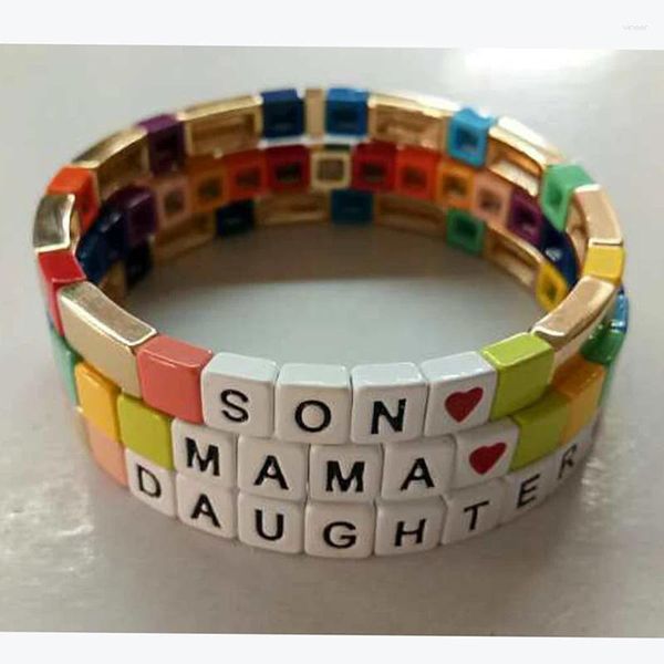 Charme pulseiras 2024 bonito para família mamãe filha sorte mulheres homens jóias amor para sempre presente de aniversário