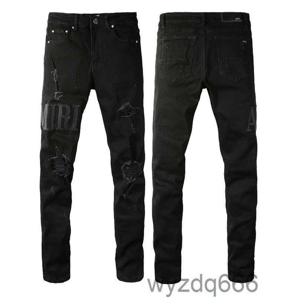 Jeans da uomo New Amirs Pantaloni con fori di lusso Marchio di moda Jean Lettera Pantaloni da motociclista Abbigliamento uomo Amri Jeans Pantaloni da donna per uomo 64raYSDE YSDE3VLQ 3VLQ