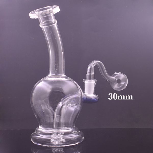 Bongs de copo de vidro mais baratos Hookah Hand Blown Color Accent no bocal Recycler Bong Hookahs Heady Ash Catcher Bong com tubo de queimador de óleo de vidro masculino