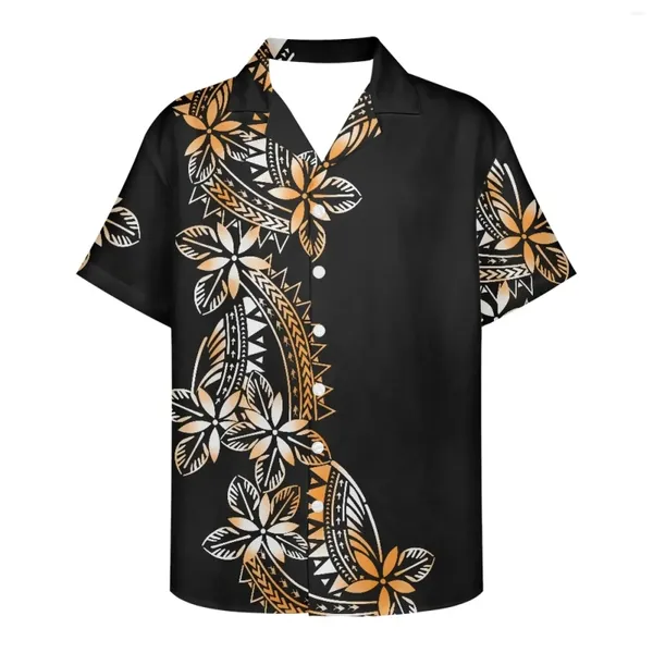 Camisas casuais masculinas Hawaii Flower para homens 3D Imprimir Designer Roupas Verão Viagem Solta Mangas Curtas Camisas Casuais Blusa