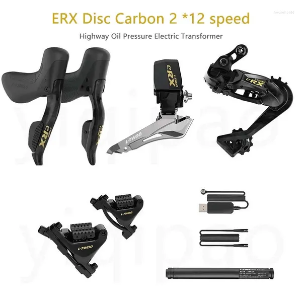 Велосипедные переключатели ERX 2, 12 скоростей, карбоновый велосипедный диск, электрический трансформатор с давлением масла, волокно, ручное заднее переключение, электронный передний