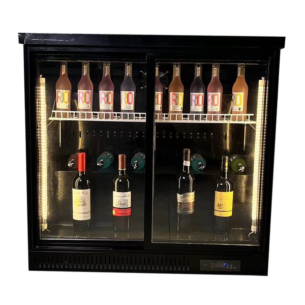 Охладитель для напитков в ресторане, двухтактная модель, черный холодильник для вина из нержавеющей стали и холодильник для напитков Производитель ресторанного оборудования