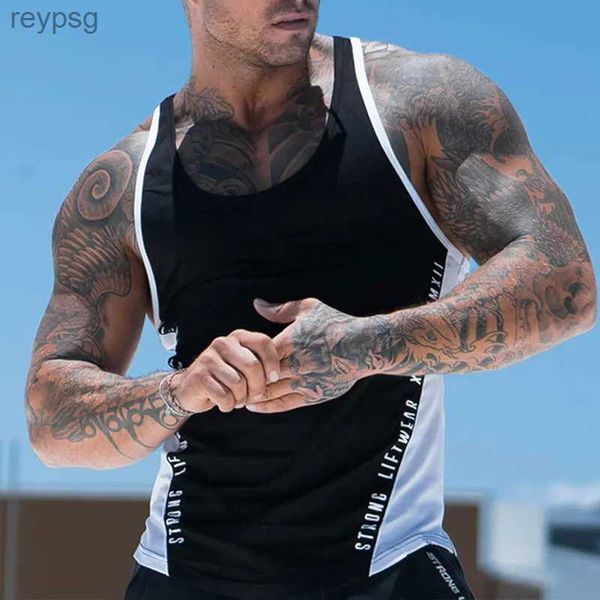 Regatas masculinas de secagem rápida sem mangas camiseta masculina corrida esporte skinny camiseta masculina academia fitness musculação treino camisetas respiráveis yq240131