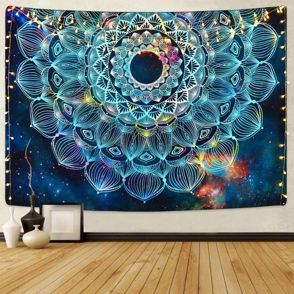 Tapeçarias de parede tapeçaria hippie psicodélico mandala flor estrelada quarto dormitório decoração de casa boho