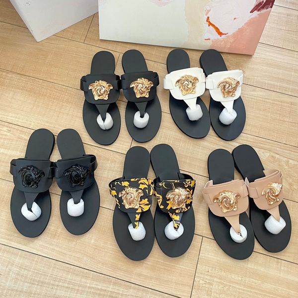 Luxus Designer Flip Flops Sandale Mules Sliders Damen Neue Flache Outdoor-Mode Versa Freizeitschuh Schwarz Sommer sexy Loafer Hausschuhe Herren Strand Pool Weiß Slide Lady