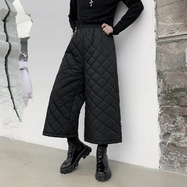 Pantaloni da uomo 2024 Uomini spessi Giappone Inverno Kimono Pantaloni dritti imbottiti in cotone Pantaloni maschili Moda di strada Hip Hop Pantaloni larghi a gamba larga Diamond Harem