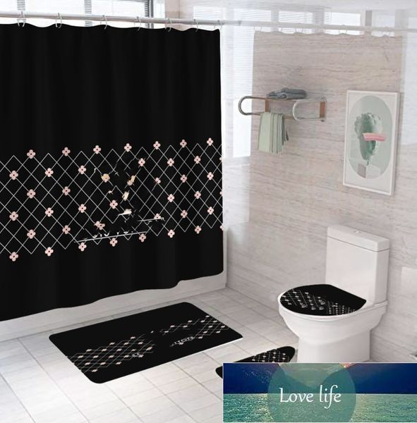 Moda conjunto de cortina de chuveiro pano repelente de água cortina divisória de banheiro produtos especiais molhados e secos