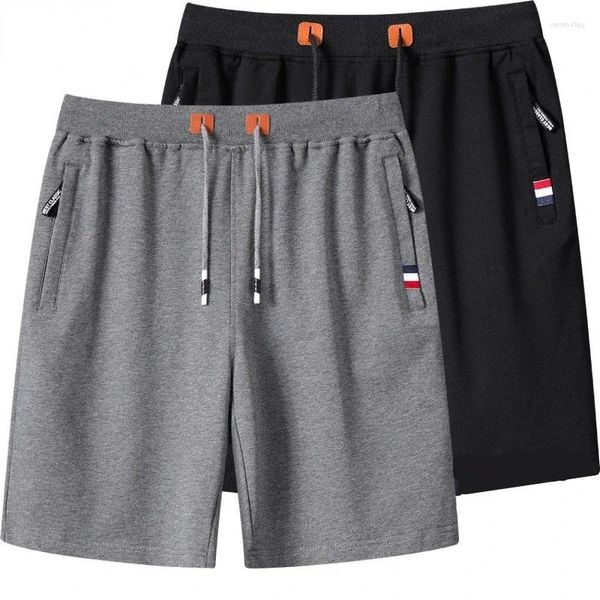 Erkek Şort Yaz Erkekler Sıradan Trend Marka Düz Renk Pamuk Koşu Fitness Drawstring Erkek Boardshorts M- 8XL