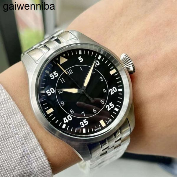 IWCity Mens Factory Sapphire Clean Watch Pilotos Mecânico Grande Cabeça Ajustável Relógio Feito de Aço de Precisão com Faixa de Movimento Novo Tema de Corrida Detalhes Perfeitos B