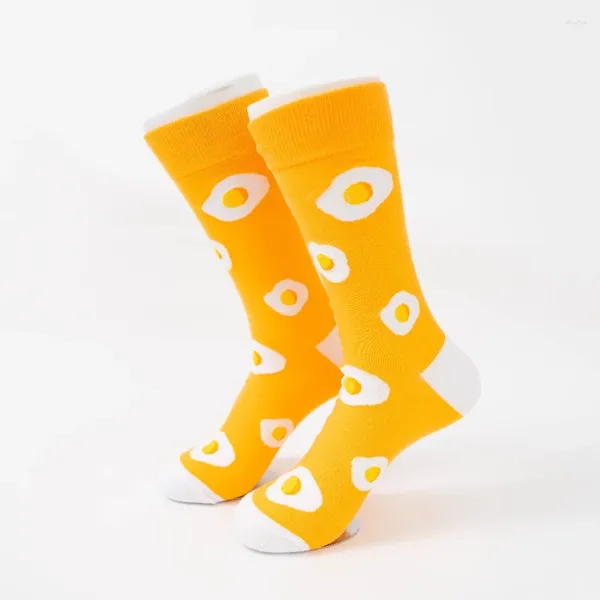 Мужские носки MYORED, 1 пара зимних желтых яиц-пашот с рисунком, милая мужская пара, средняя трубка