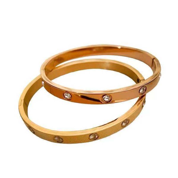 Bracciale Carter originale 1to1 L'acciaio al titanio può fare il bagno semplice e generoso, leggero, lussuoso, di alta moda, con diamanti intarsiati in oro 18 carati lucido, rosa non sbiadito ddf