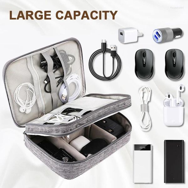 Sacos de armazenamento Saco de cabo Viagem À Prova D 'Água Eletrônico Digital Organizador USB Linha de Dados Organizador Portátil Carregador Plug