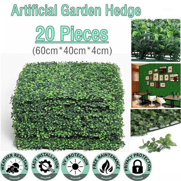 15 18 20 peças 40x60cm Tela de privacidade artificial Hedge Greenery Ivy Cerca de privacidade para decoração externa ou interna1334f