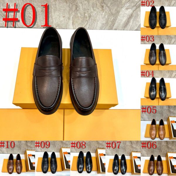 20MODELLO Nuovi mocassini in pelle Scarpe Mocassini slip-on estivi da uomo Abito firmato da sposa in pelle di lusso Sposo da sposa Uomo Scarpe oxford stile italiano Taglia 38-45