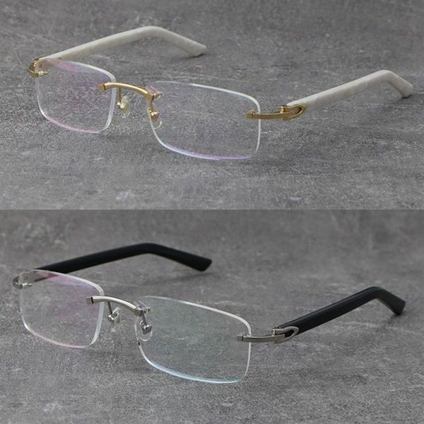 Direkt ab Werk, randlos, für Damen und Herren, 18 Karat Goldrahmen, Lesebrille, Presbyopie-Brille, Metallrahmen, kurzsichtige optische Arme, Plank 248T