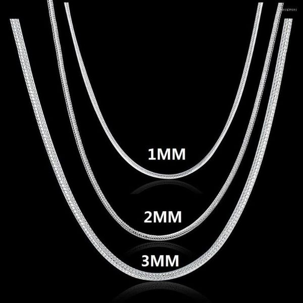 Kolye Kolyeler Takılar 1mm 2mm 3mm Katı Yılan Zinciri 925 ERKEKLER İÇİN Gümüş Kolye Kadın Moda Partisi Düğün Takı GIF278W