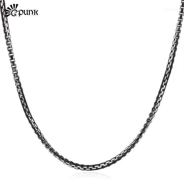 Collana con catena nera da 3 mm Collana alla moda per uomo Gioielli da uomo di alta qualità Tutta in lega di alluminio 3 dimensioni N204G1271n