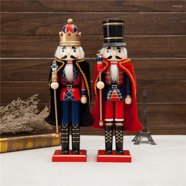 Figurine decorative da 38 cm Mantello Schiaccianoci per burattinaio in legno Maden King Soldier Ornament Regalo di Natale Decorazione