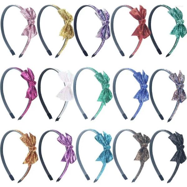 Haarschmuck, 10 Stück, Glitzer-Stirnbänder, 10,2 cm, glitzernde Schleifen, Bling-Stirnband, Kunststoffband für Mädchen, Teenager, Kinder, Kinder