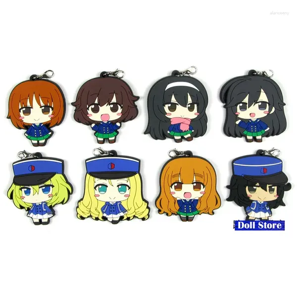 Schlüsselanhänger Mädchen und Panzer Original japanische Anime-Figur Gummi Silikon süßer Geruch Handyanhänger Schlüsselanhänger Band D218