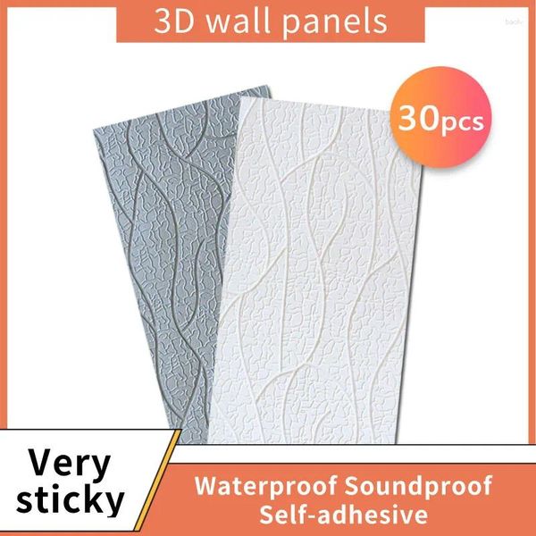 Hintergrundbilder 30pcs 3D Tapetenlieferant PE-Wandpaneele selbstklebende Schaumaufkleber für Papiere Home Decor