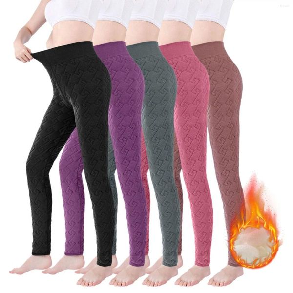 Damen-Leggings, mit Fleece gefüttert, durchgehend, mikroelastisch, hohe Taille, modisch, klassisch, für Damen, Umstandsmode, Sommer