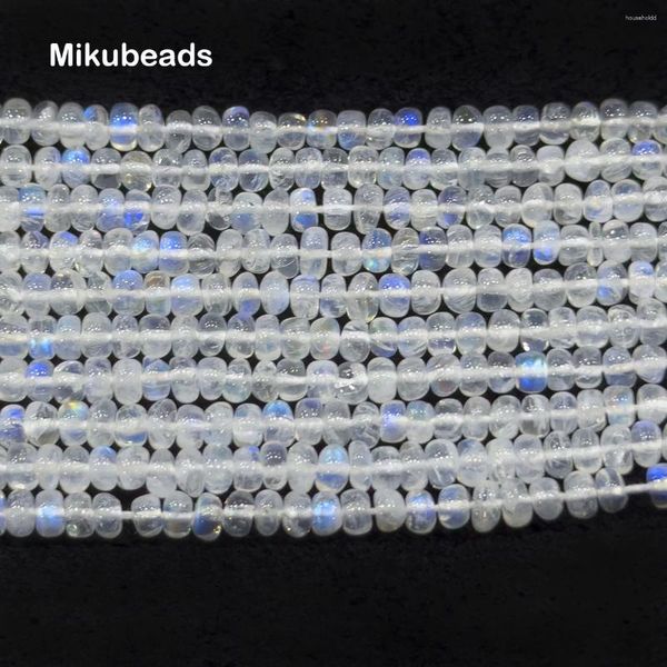 Pedras preciosas soltas atacado natural 3-6 2.4-3mm 5a moonstone rondelle contas para fazer jóias diy pulseiras colar mikubeads