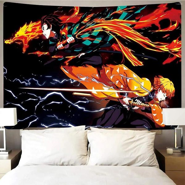 Arazzi Demon Slayer Tapestrys Poster Anime Decor Il soggiorno Arazzo da parete Camera da letto Kawaii