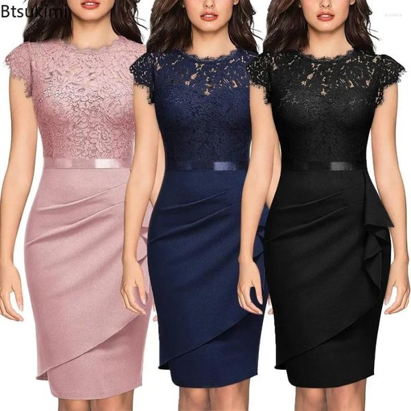 Casual Kleider 2024 Frauen Elegante Spitze Abend Hochzeit Party Kleid Sexy Büro Damen Bodycon Mode Geburtstag Club Vestidos Weiblich