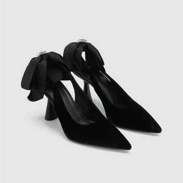 Sapatos de vestido bombas mulheres sapatos elegante mulher sapatos de salto alto luxo vestido preto strass stiletto coreano sexy nu festa trendyol
