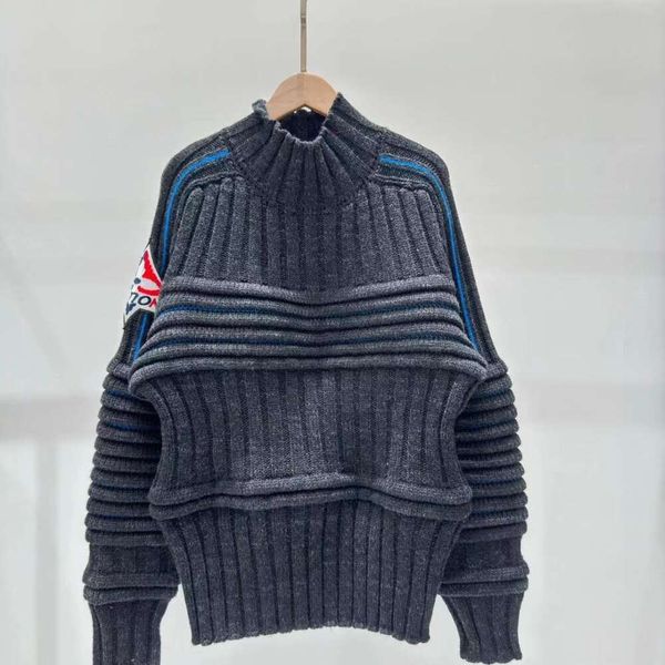 Sweaters Bayan 23 Sonbahar/Kış Kayak Serisi Yeni Ürün Kalınlaştırılmış Örme Süveter Arkadaşı Kaşmir Yün Üst Siyah ve Beyaz Çift Stil
