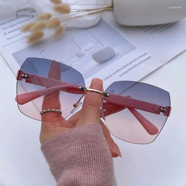 Óculos de sol oversized olho de gato feminino 2024 marca de luxo moda grande quadro quadrado óculos de sol para homem retro na moda cateye eyewear