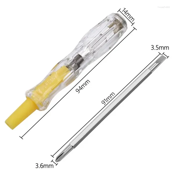 Caneta testadora elétrica detector de tensão 100-500V chave de fenda removível de cabeça dupla