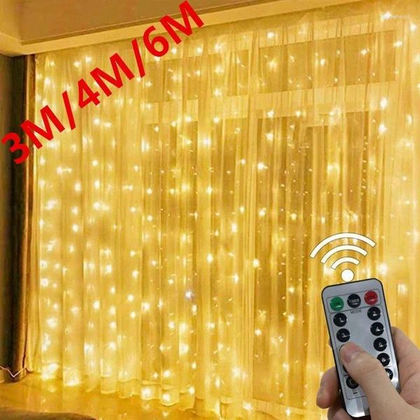 Saiten 3x1 3x2 3x3 LED Weihnachtsgirlande Lichterkette Vorhänge Schlafzimmer Jahr 2024 Hochzeitsdekoration Urlaub