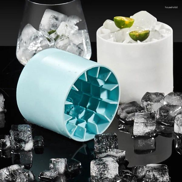 Moldes de cozimento Ice Cube Maker Cilindro Molde de silicone rapidamente congelar cubos bandejas criativo balde creme